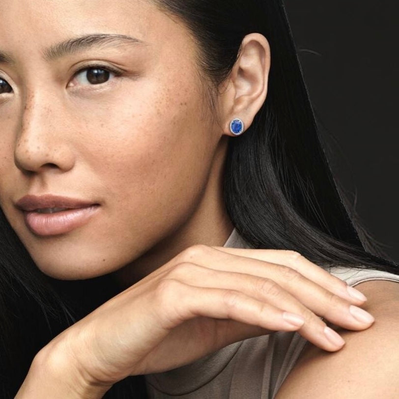 OVAL SAPPHIRE STUDS