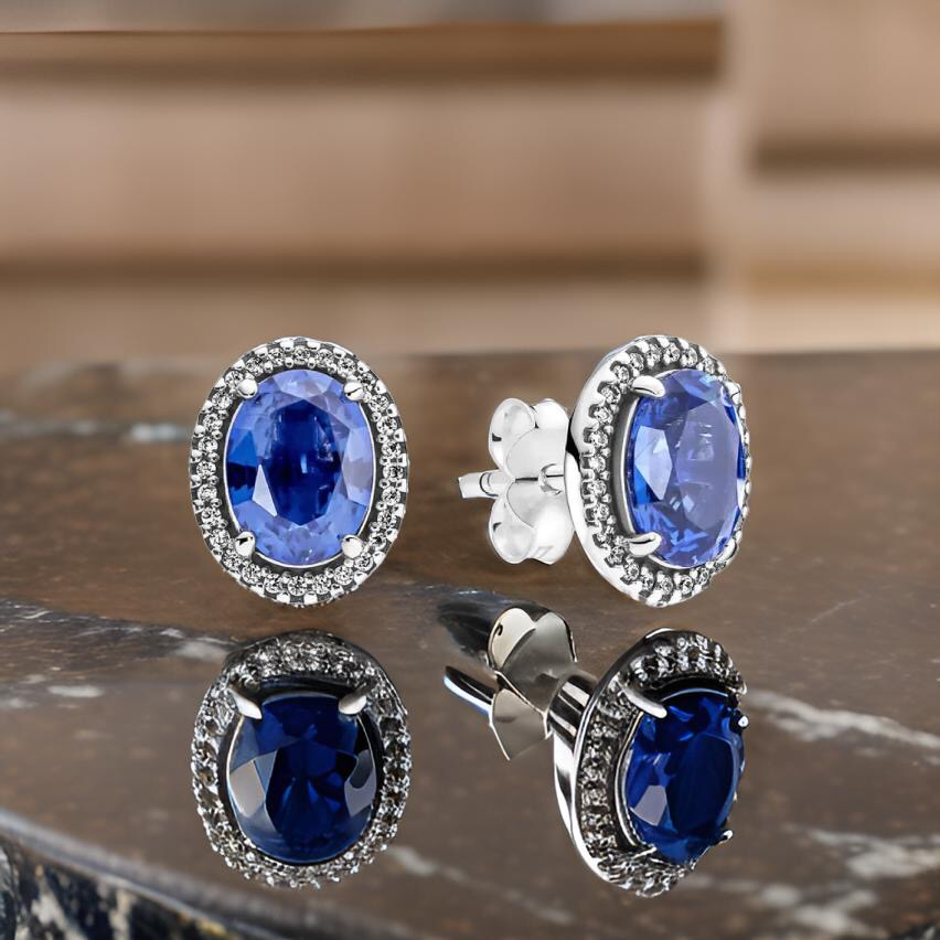 OVAL SAPPHIRE STUDS