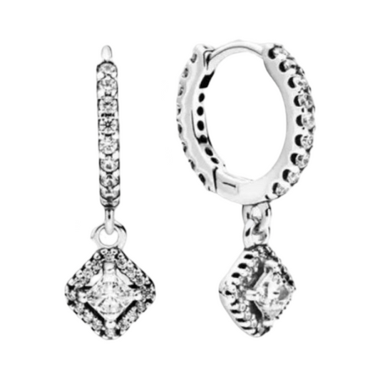 SILVER SQUARE HOOPS
